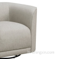 현대 회색 패브릭 회전 암 액센트 의자